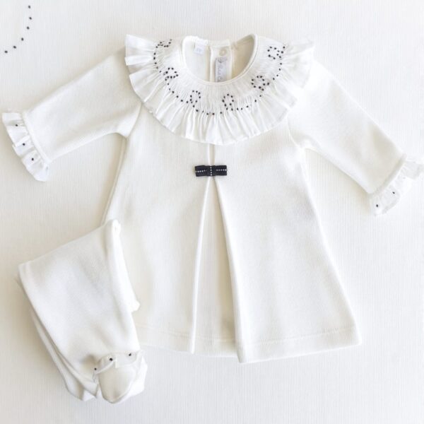 Vestido Manga Longa Poá Noir