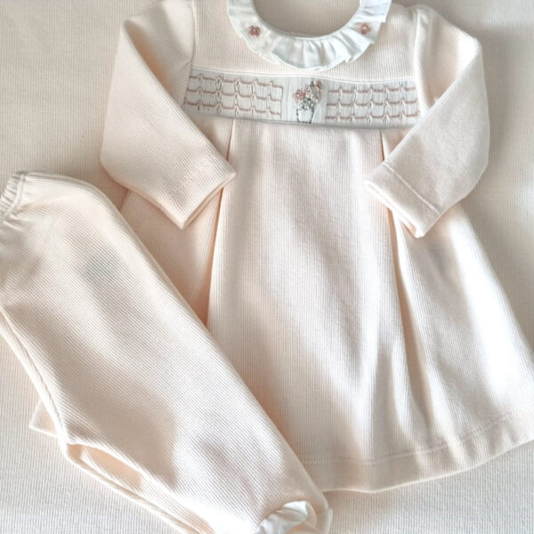 Vestido Manga Longa Smock Butterfly
